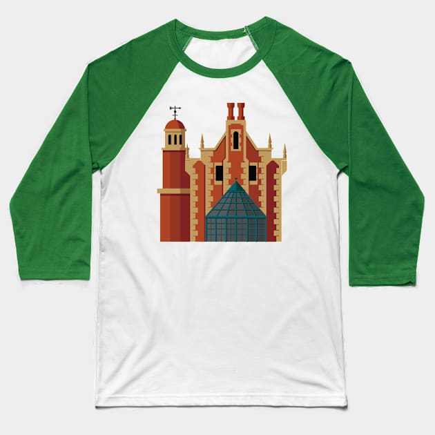 Haunted Mansion Baseball T-Shirt by ryancano